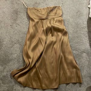 Gold strapless short dress from banana republic